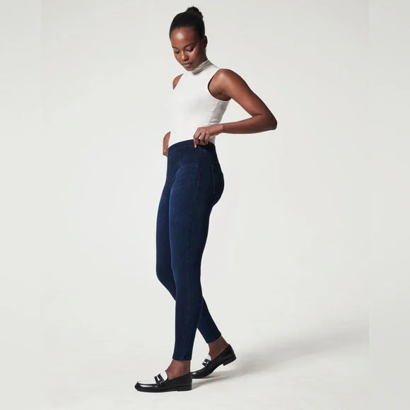 Spanx Jeanish Ankle Leggings Medium Wash Jeggings size Medium - Picture 11 of 12